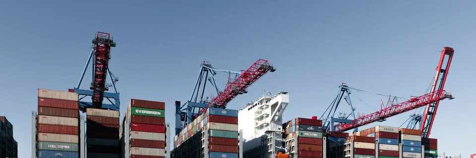Grues et conteneurs sur un terminal à conteneurs